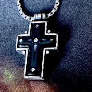 Brighton Cross scrolling on back necklace silver plated
